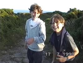 Paul Oakley and Eliot Wright on the coast path